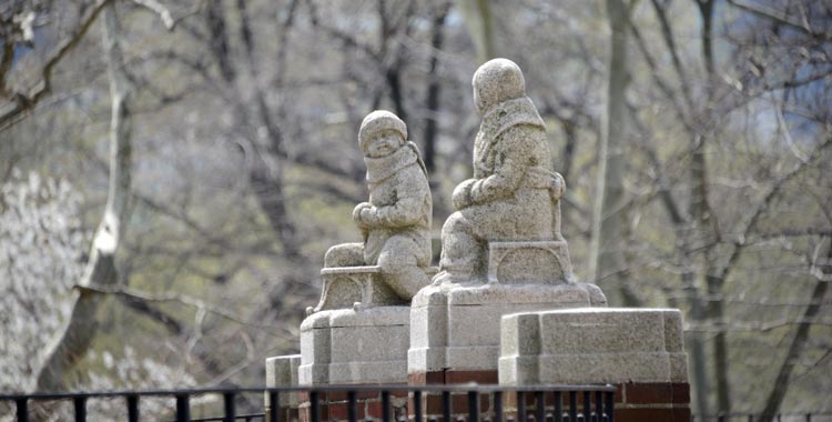 Snow Baby Satues at Rumsey Field