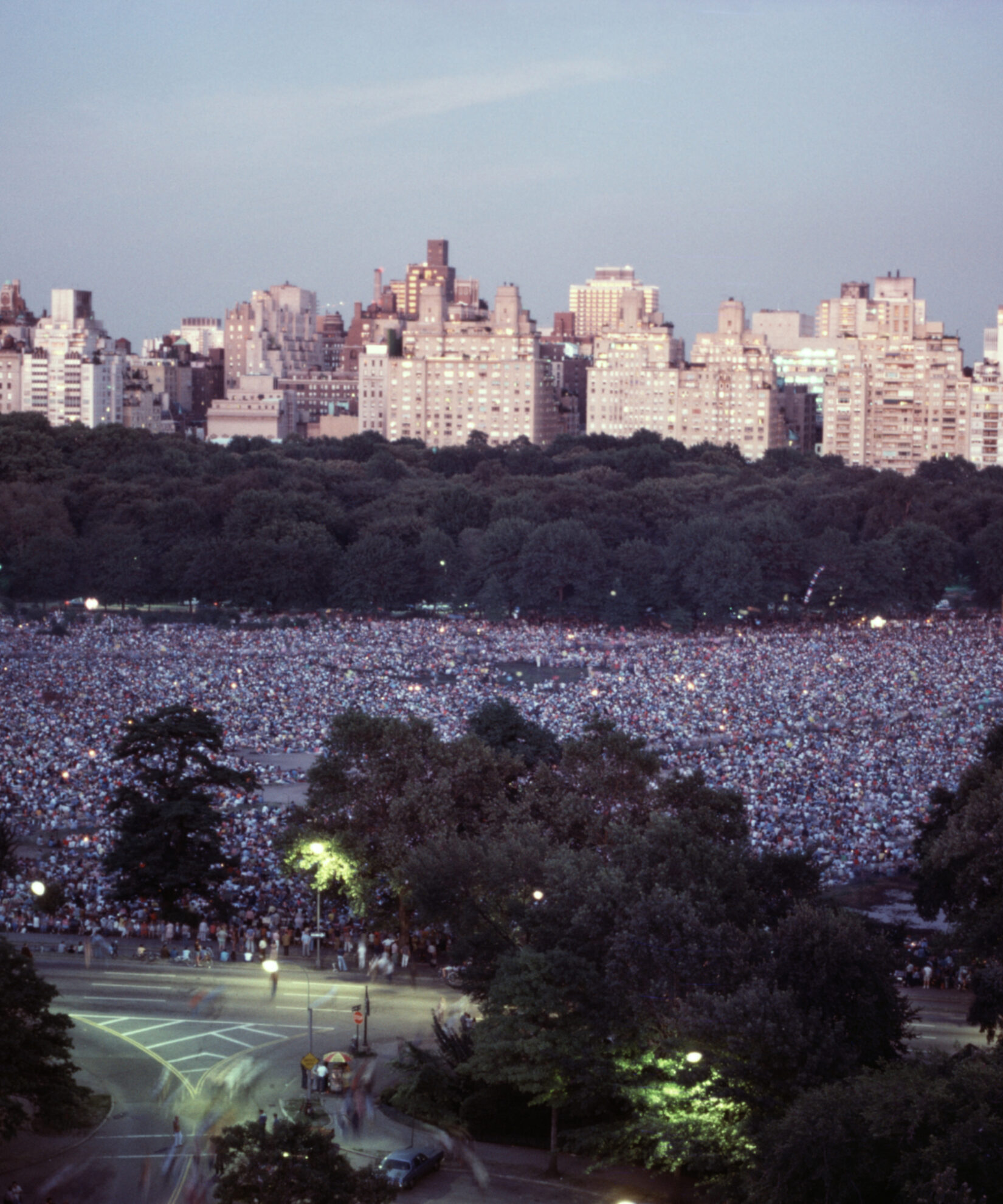 Crowds at a concert in Central Park