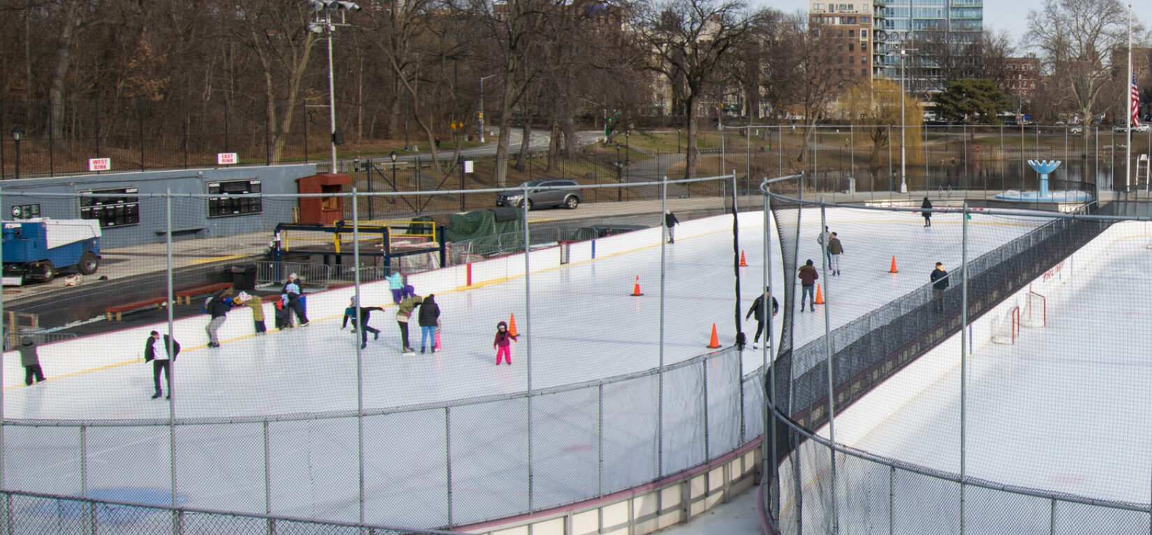 People iceskating at Lasker Rink