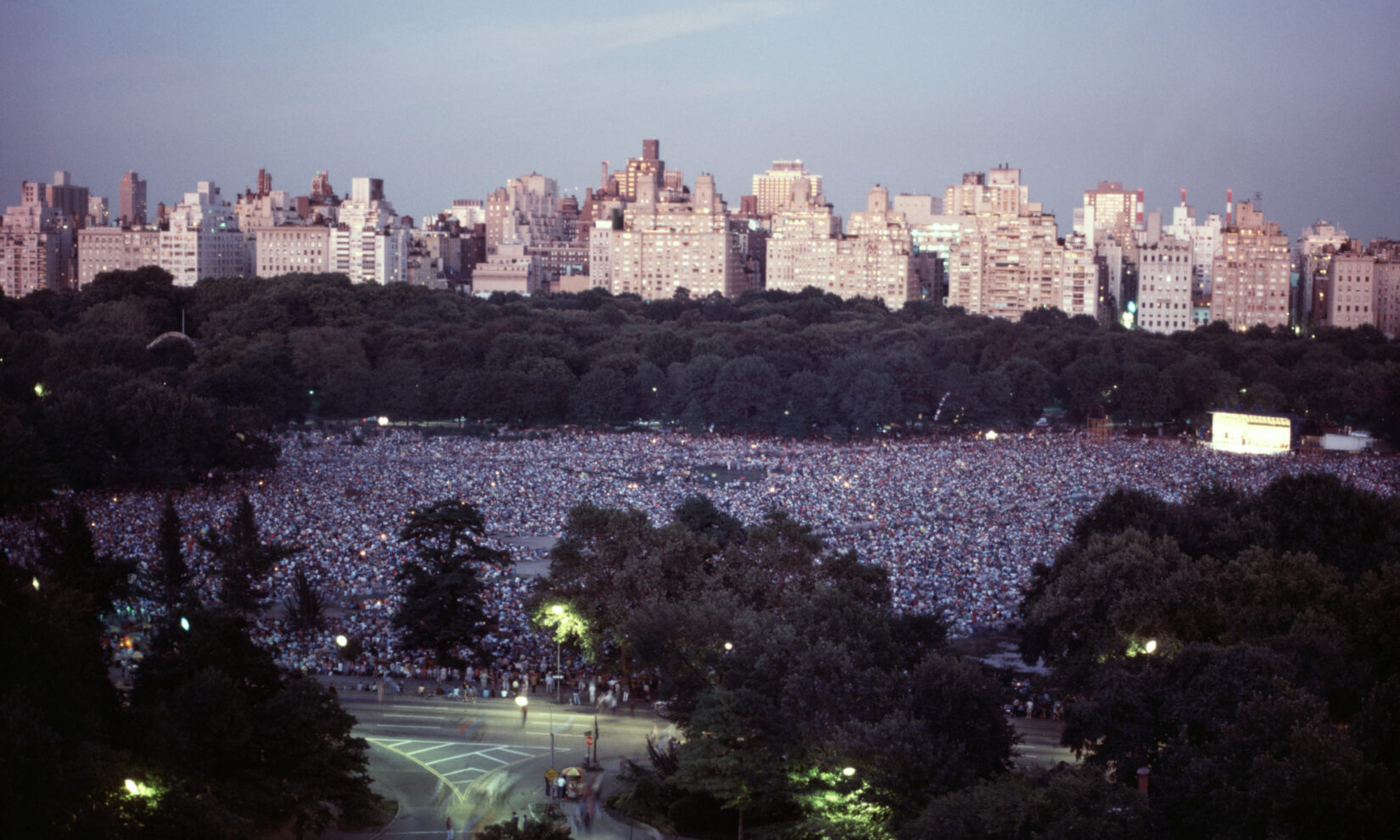 Crowds at a concert in Central Park