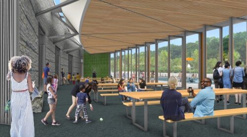 Harlem Meer Pool Rink Pavilion Interior STR