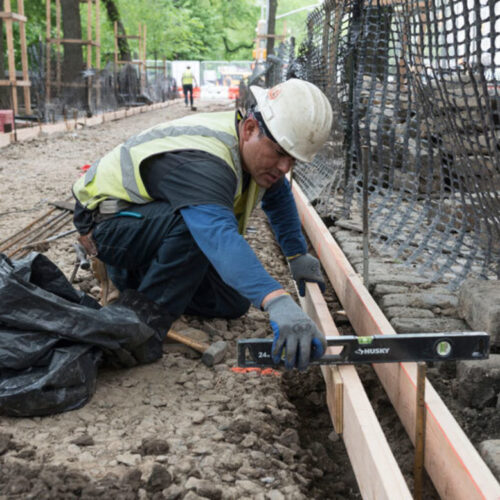 The perimeter under construction