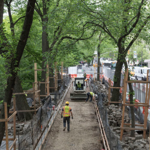 The perimeter under construction