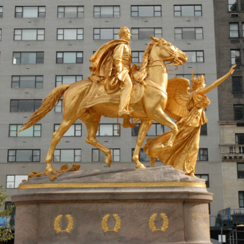 The pristine Sherman statue after renovation