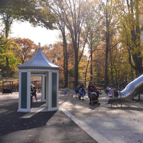 A view of the reconstructed playground