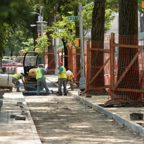 The perimeter at West 86th under reconstruction