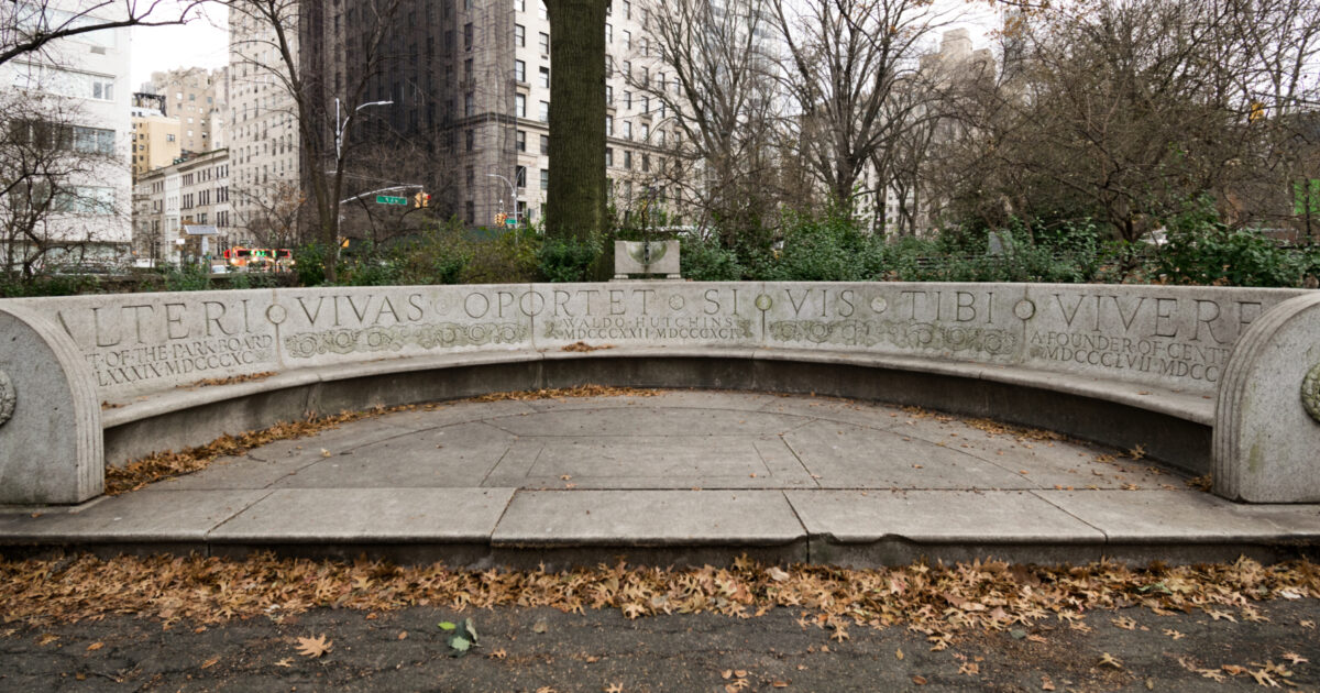 Waldo Hutchins Bench Central Park Conservancy